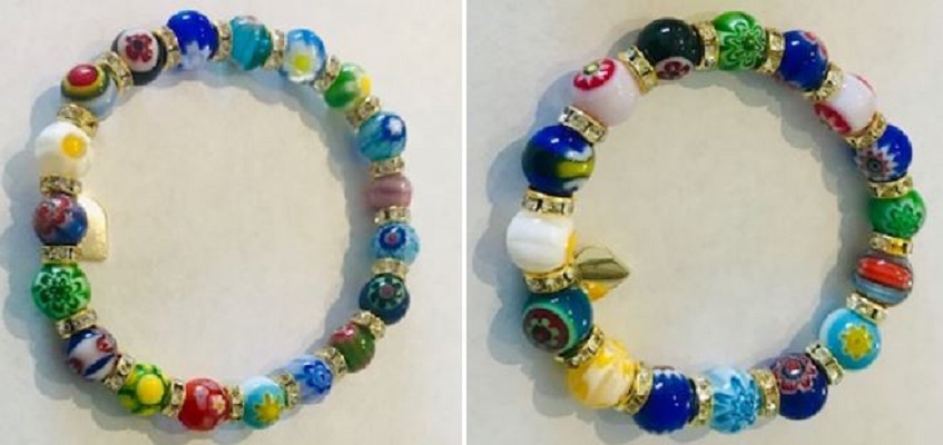 Gage Millifiori Murano Bead Stretchable Bracelets 